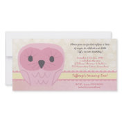 Shabby Chic Pink Owl 1st Birthday Party Invite