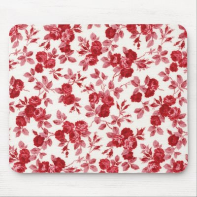 Shabby Chic Red Roses Mouse Pad by kimfranzese