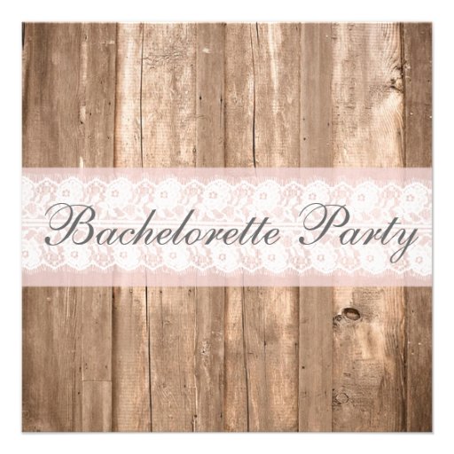 Shabby Chic Rustic Bachelorette Party Invitation