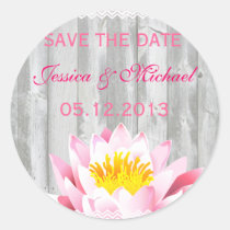 Shabby Chic Rustic Save the date Sticker