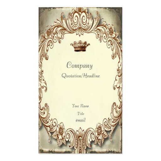 Shabby Chic Tattered Crown Business Card (front side)