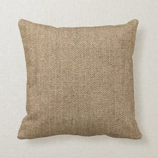 Shabby Chic Tweed Rustic Burlap Fabric Texture Throw Pillow Zazzle