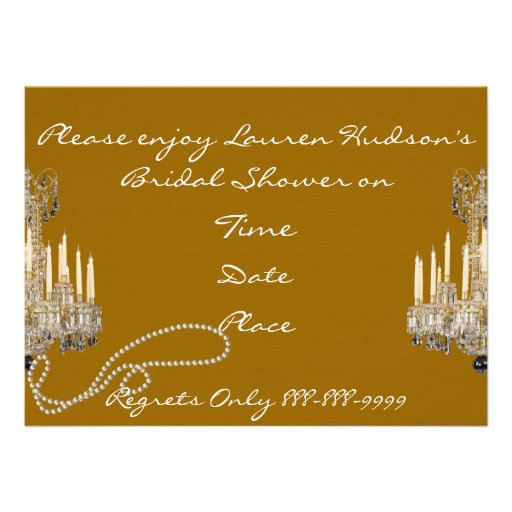 SHABBY CHIC VINTAGE BRIDAL SHOWER INVITATION BLING