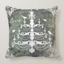 Shabby Chic Vintage Chandelier Love Pillow pillows