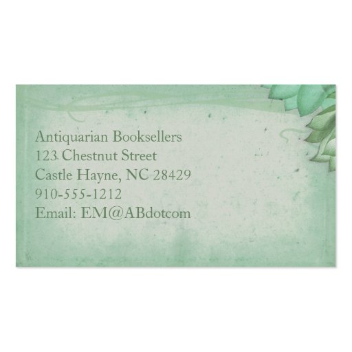 Shabby Chic Vintage Flowers Business Cards (back side)