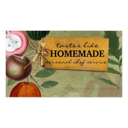 shabby chic vintage fruits cooking baking biz card business card template (front side)