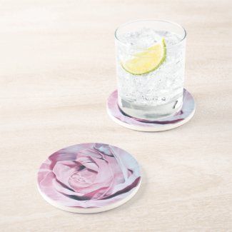 Shabby chic vintage romantic elegant pink roses coaster