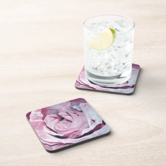 Shabby chic vintage romantic elegant pink roses drink coaster