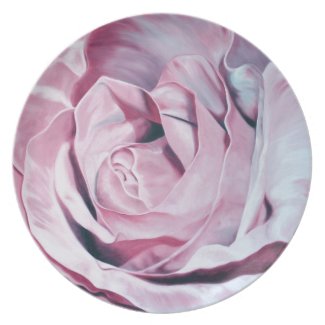 Shabby chic vintage romantic elegant pink roses party plate