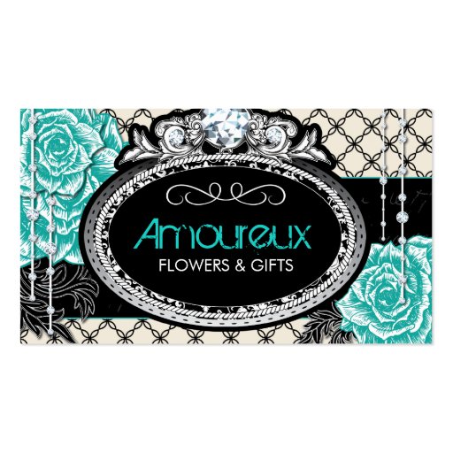 Shabby Chic Vintage Roses Business Cards (front side)