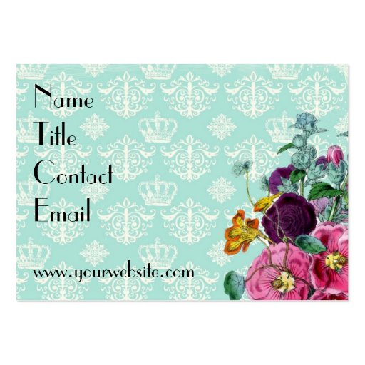 Shabby French Peacock Business Card (back side)