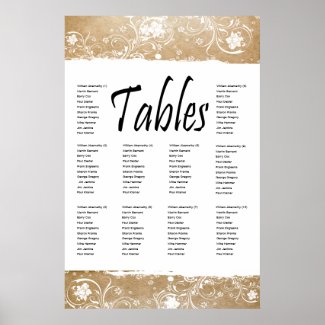 Shabby Parchment and Lace Seating Chart zazzle_print