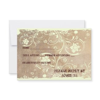 Shabby Parchment rsvp with envelopes