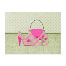 Shabby Pink Roses Purse and Shoe (2) Postcard