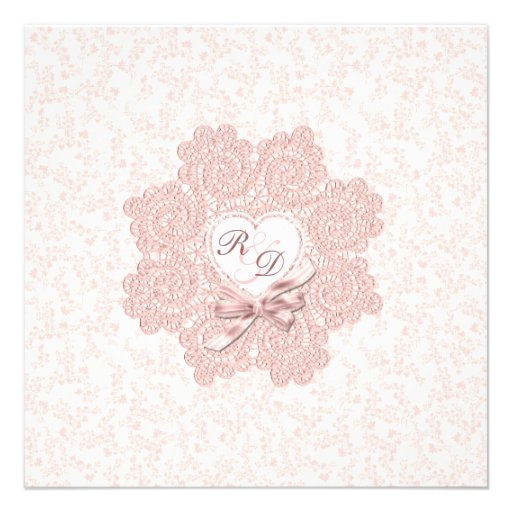 Shabby Pink Victorian Style Wedding Invitation