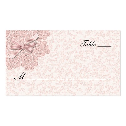 Shabby Pink Victorian Wedding Escort Card Business Card Templates (front side)