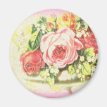 Shabby Rose Collage Art Fridge Magnet