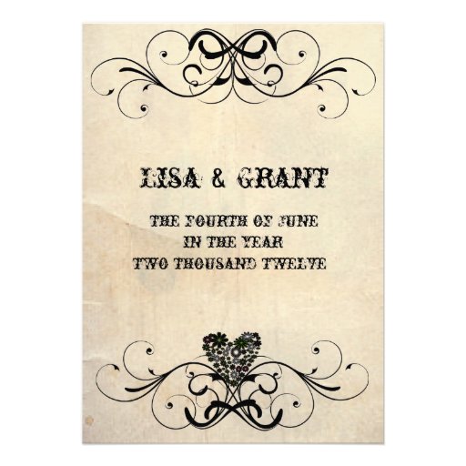 Shabby Rustic Wedding Invitation