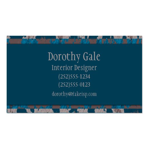 Shabby Stripes in Brown and Blue Business Cards (front side)