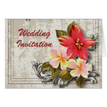 ShabbyChic Hawaii Floral Beach Wedding Favor Greeting Cards