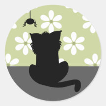 Shaddy Cat Round Stickers