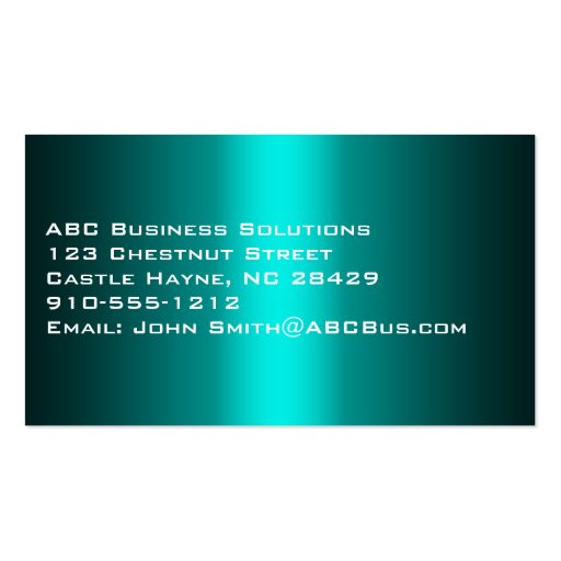 Shades of Aqua Professional Business Cards (back side)