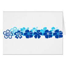 Shades of blue hibiscus greeting card