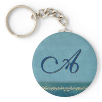 Shades of blue monogram - customize your own keychains