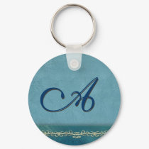 Shades of blue monogram - customize your own keychains by aslentz Shades of blue monogram - customize your own keychains