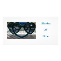 Shades Of Blue Custom Photo Card