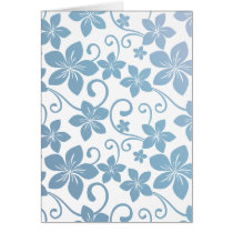 Shades of Blue Plumeria Blooms Cards