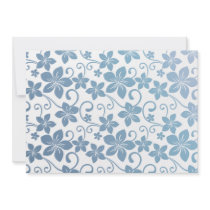 Shades of Blue Plumeria Blooms Personalized Invite
