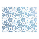 Shades of Blue Plumeria Blooms Personalized Invite