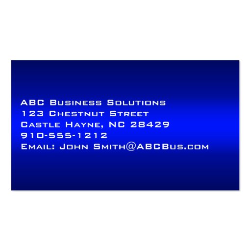 Shades of Blue Professional Standard Business Card (back side)