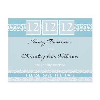 Shades Of Blue Save The Date Postcards postcard