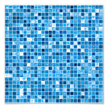 Shades Of Blue 'Watery' Mosaic Tiles Pattern Photo Art