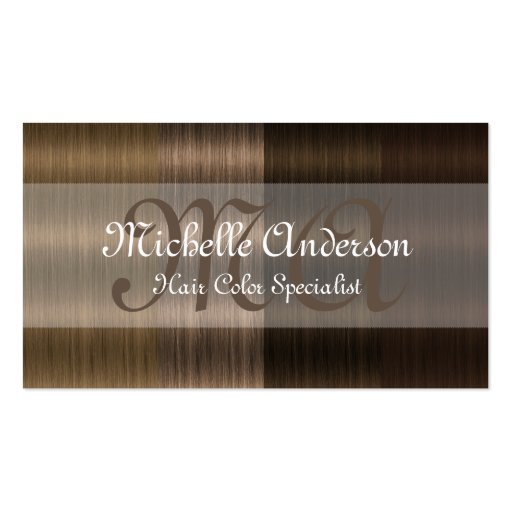 Shades of Brown Hair 2 Salon Business Cards (front side)