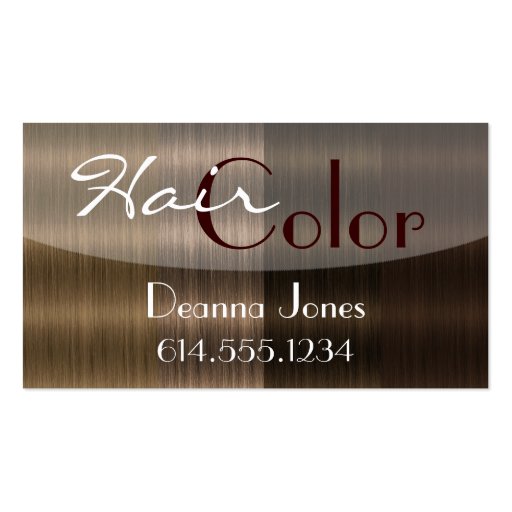 Shades of Brown Hair 4 Color Salon Business Cards (front side)