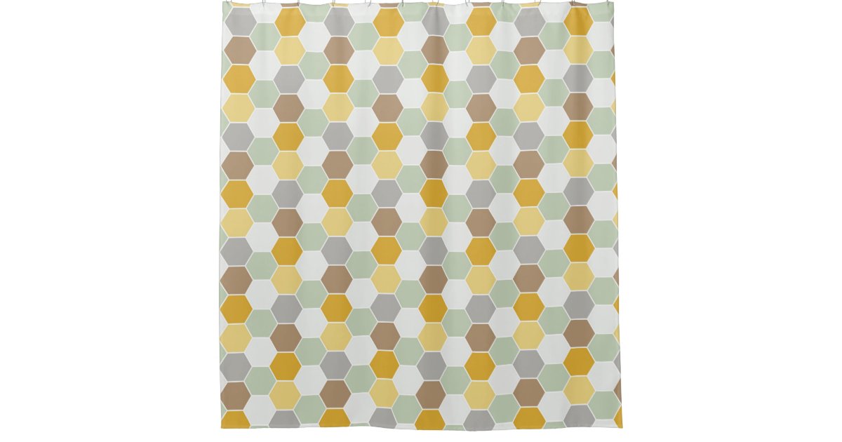 Shades of Gold White Gray Honey b Pattern Shower