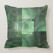 Shades of Green  Abstract Throw Pillow