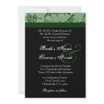 Shades of Green Brocade Damask Wedding Invitation