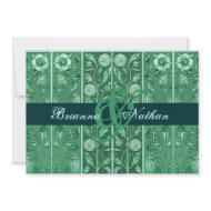 Shades of Green Damask Wedding Invitation invitation