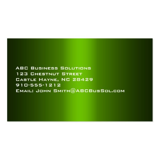 Shades of Green Modern Professional Business Cards (back side)