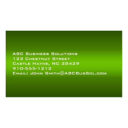 Shades of Green Modern Professional Business Cards (back side)
