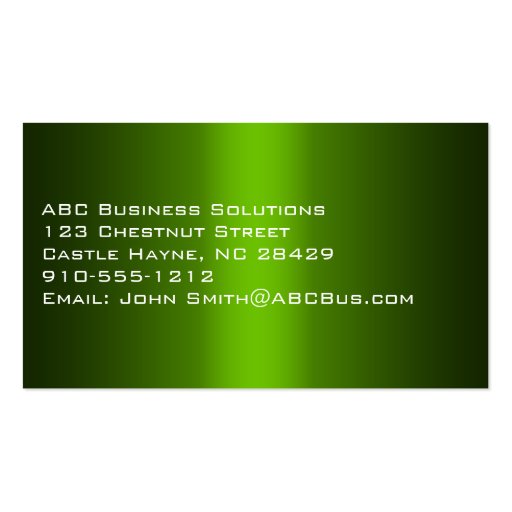 Shades of Green Professional  Business Cards (back side)
