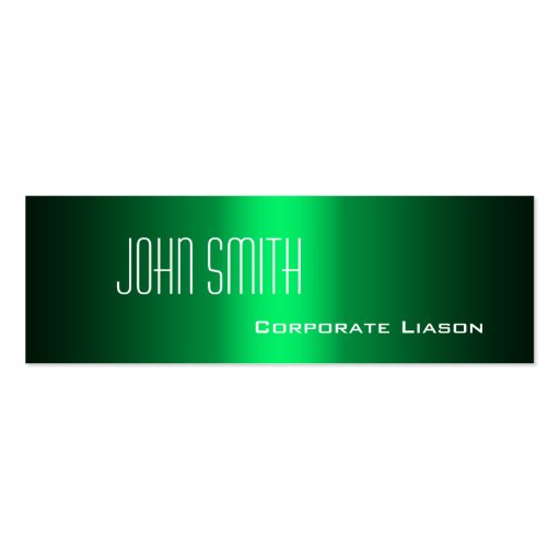 Shades of Green Skinny Business Cards (front side)