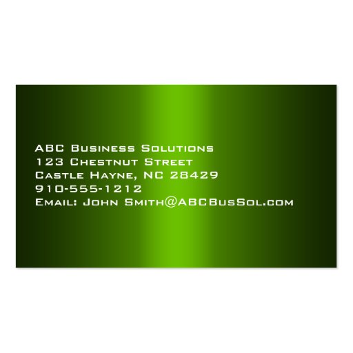 Shades of Green Standard Business Cards (back side)