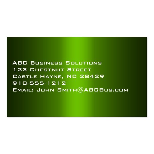 Shades of Green Standard Business Cards (back side)