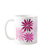shades of pink flower design mug by rubymonkey shades of pink flower design mug