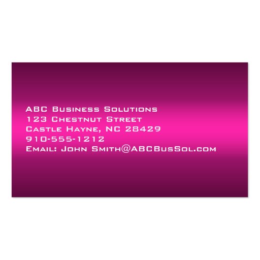 Shades of Pink Modern Standard Business Cards (back side)